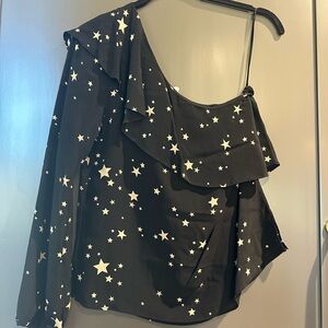 Cami NYC Black Top with Star Pattern